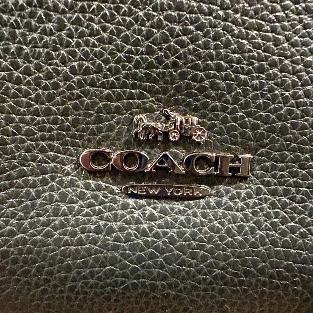 Coach Elle Hobo Bag in Olive Green Grained Leather with Crossbody Strap - Picture 3 of 7